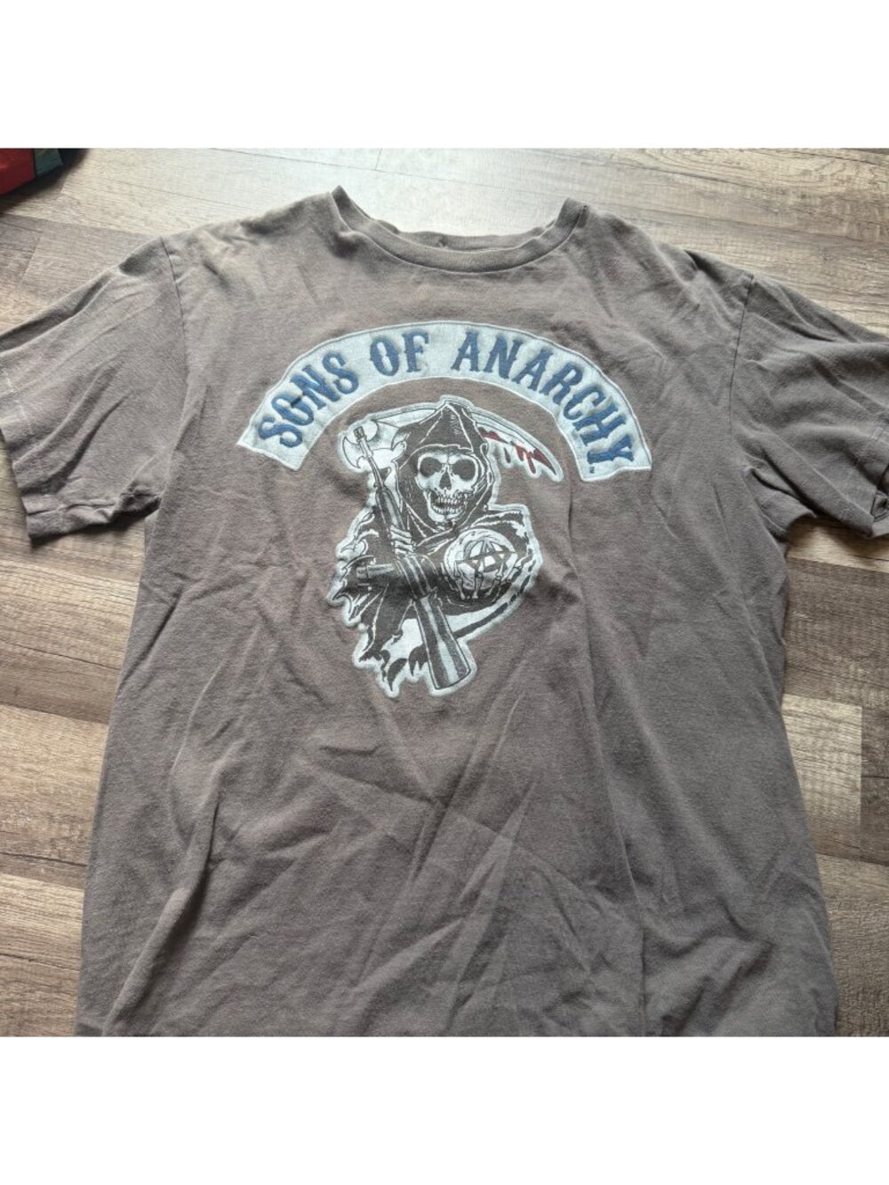 Sons Of Anarchy Graphic T-Shirt Brown Mens Crewneck Cotton Short Sleeve Reaper